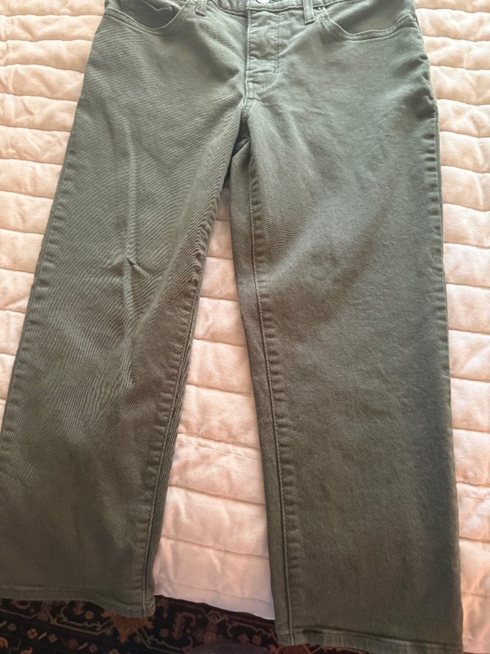 levi childs jeans army green 29in.waist cotton/elastine